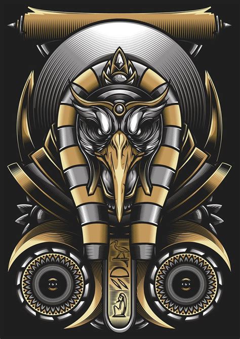 egyptian god thoth vector illustration on behance ancient egyptian gods ancient egypt art