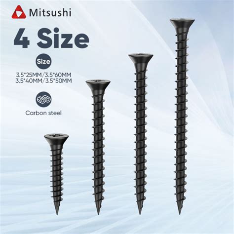 Mitsushi Gypsum Screw 3525405060 Black Screw Self Tapping Drywall