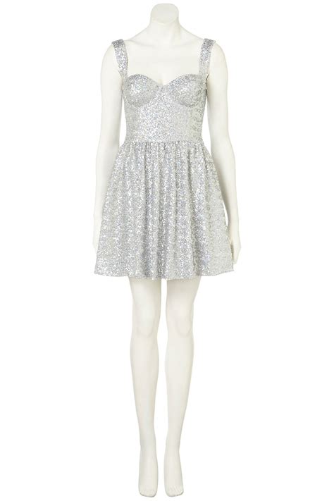 Lyst Topshop Disco Sequin Prom Dress In Gray
