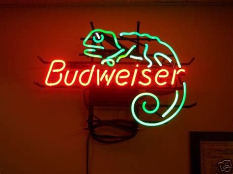 Budweiser Louie The Lizard Neon Commercial Advertising 21465400