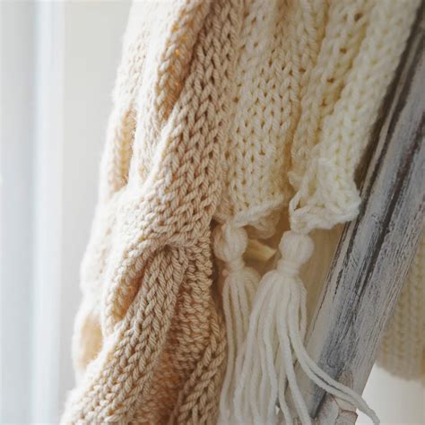 Creamy Cables Knit Throw Pattern Leelee Knits