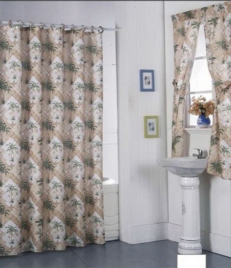 It features several rows of. California Palm Design Shower Curtain Drapes + Bathroom ...