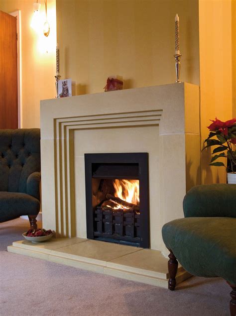 Deco Fireplace Rebated With Slips And Hearth Haddonstone