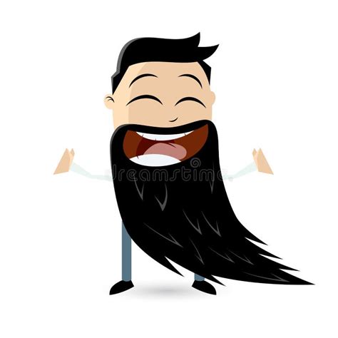 Funny Cartoon Man With A Big Beard Stock Vector Illustration Of