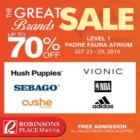 Manila Shopper The Great Brands Sale At Robinsons Manila Sept 2019