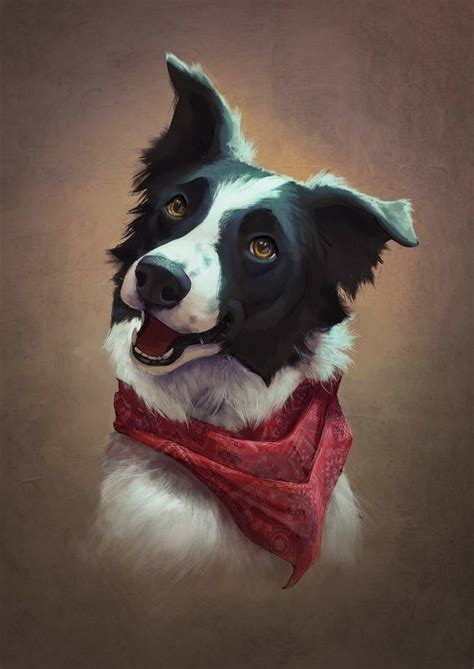 Border Collie Art Dog Drawing Pet Portraits Canine Art