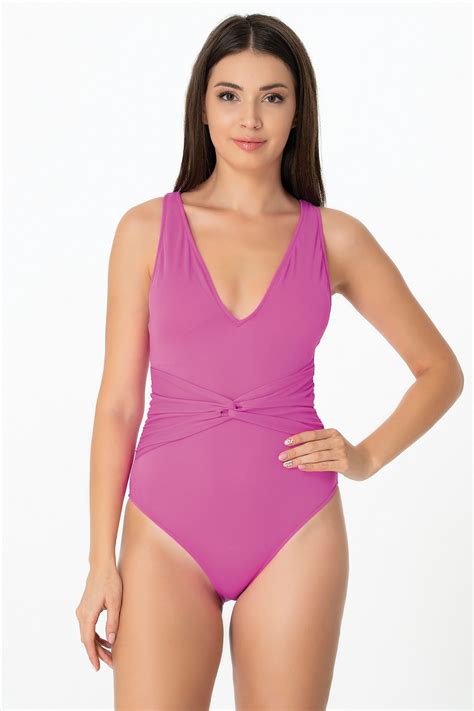 Marinella Swimwear Fuşya Sırt Detaylı Mayo ElbiseBul