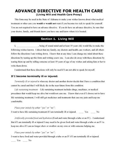 Alabama Medical Power Of Attorney Fillable Pdf Free Printable Legal