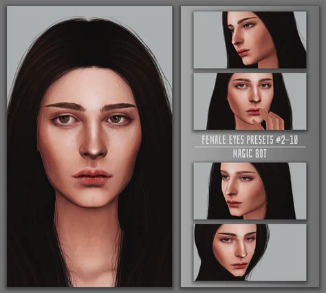 See more ideas about sims 4, sims, sims 4 cc skin. FEMALE EYES PRESETS #2-10 in 2020 | Sims 4 cc eyes, Sims 4 ...