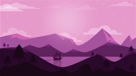 Purple Scene Landscape Minimal 4k Wallpapers Hd