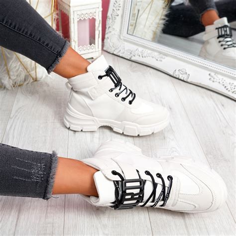 Womens Ladies High Top Ankle Boots Trainers Chunky Party Women Shoes