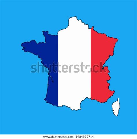 France Vector Illustration France Map Flag Stock Vector Royalty Free