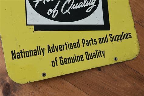 Vintage Napa Auto Parts 1950s Dual Sided Metal Sign Authentic Garage