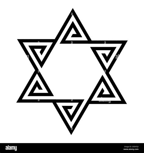 Star Of David Icon Israeli Jewish Symbol In Tribal Style Black Vector