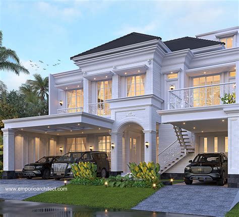 Desain Rumah Klasik 2 Lantai Bapak SPR Di Jakarta Tampak Depan 29093