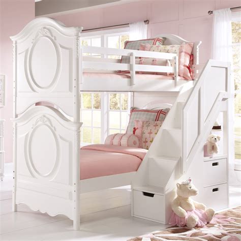 Sweetheart Twin Over Twin Bunk Bed White Bed