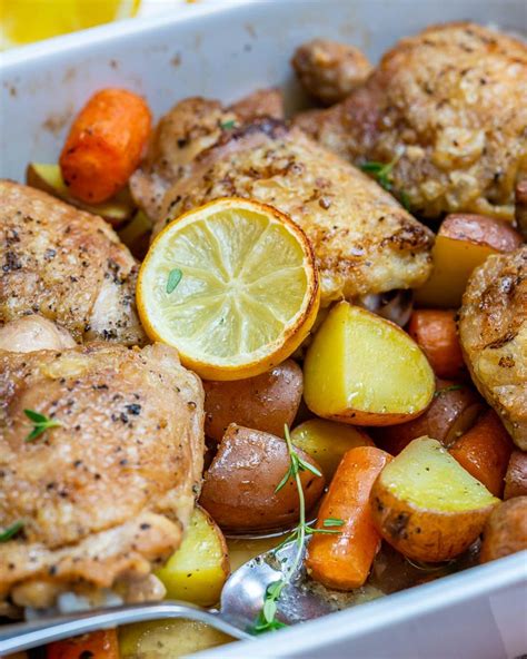 Baked Lemon Chicken And Veggies For A Quick And Clean Dinner Idea