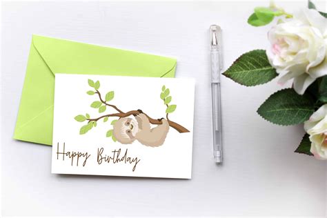 Use This Free Printable Sloth Birthday Card To Make Someones Special