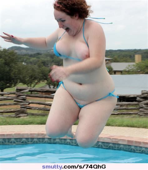 Bbw Chubby Bikini Pool Titpoppedout Bigtits Smutty Com