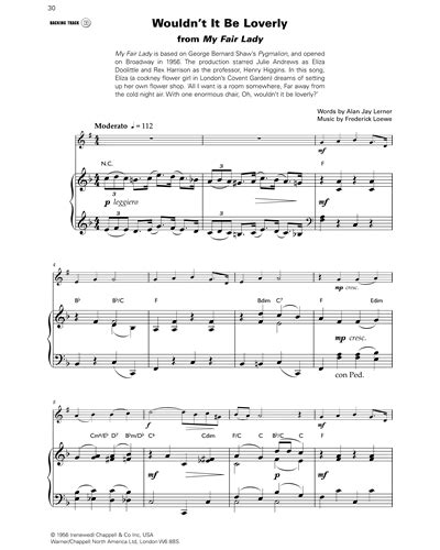Wouldnt It Be Loverly From My Fair Lady Piano Sheet Music By