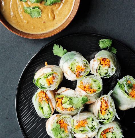 Vietnamese Spring Rolls With Peanut Dipping Sauce Recipe