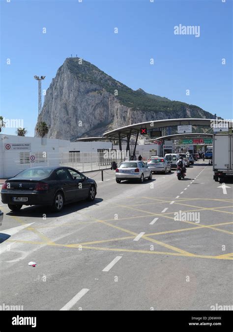 Spain Border With Gibraltar Stock Photo Alamy