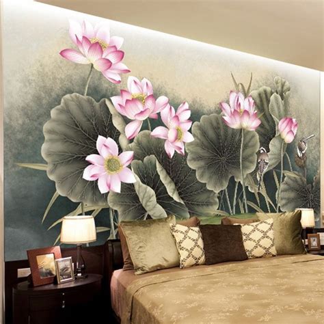 Lotus Flower Bird Wallpaper Beautiful 3d Photo Wallpaper