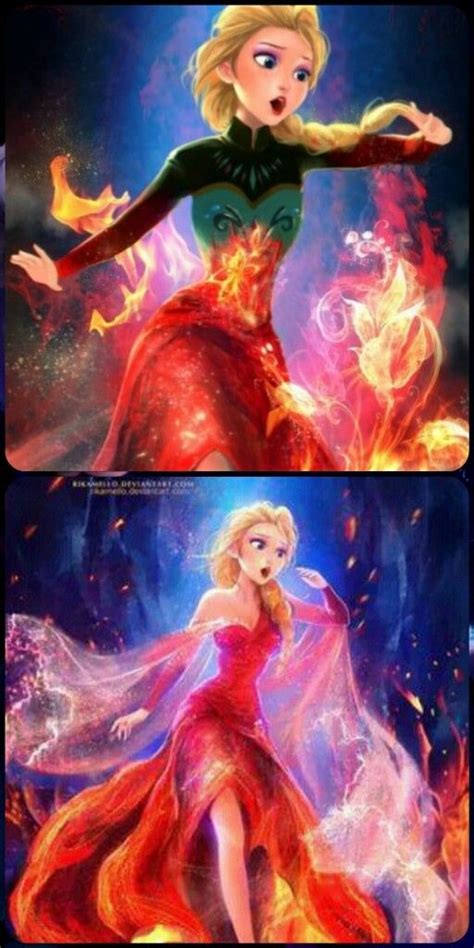 Fire Elsa Disney Artwork Disney Princess Drawings Disney Princess