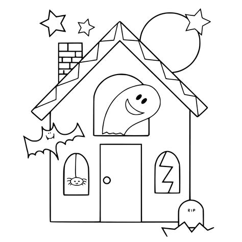 Coloring pages excellent haunted house coloring pages a old. Haunted House Coloring Pages - GetColoringPages.com