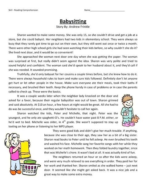 4th Grade Reading Comprehension Worksheets Multiple Choice Free