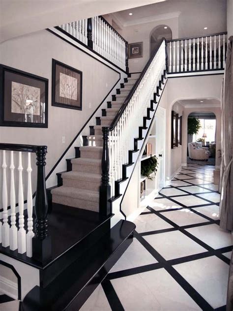 White With Dark Stairs Painted Staircases Entryway