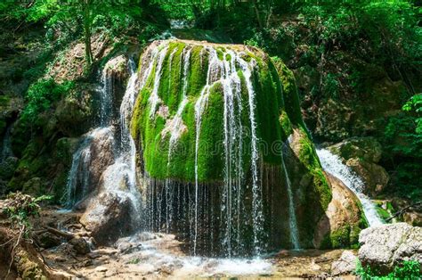 Silver Streams Waterfall In Crimea Stock Image Image Of