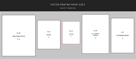Us Standard Paper Sizes For Printing And Framing Shanty Town Design