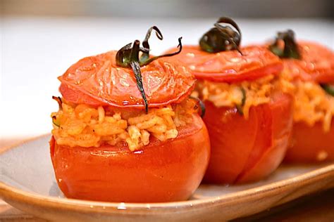 Fyldte Tomater Med Ris Og Kylling Madens Verden Pita Squash Healthy
