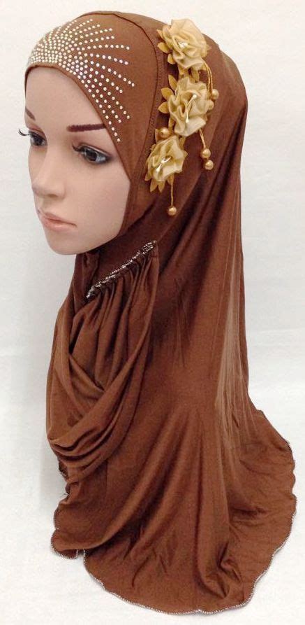 Hp014 Popular Flower Hijab One Piece Muslim Hijab In Womens Scarves