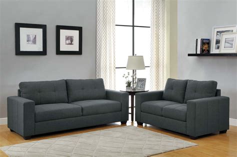Homelegance Ashmont Sofa Set Dark Grey Linen U9639 3 At