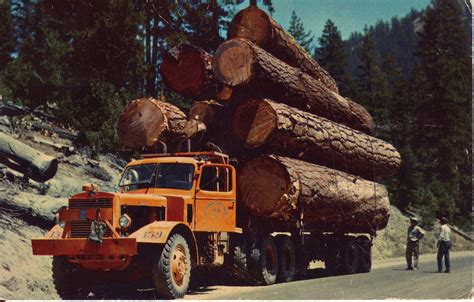 starling travel postcard   week logging truck october