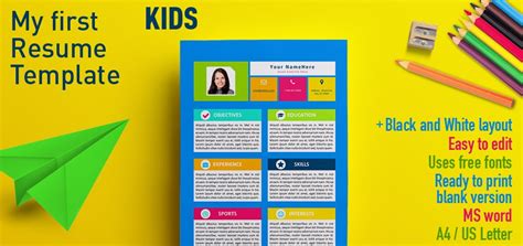 My First Resume Template For Kids Rezumeet