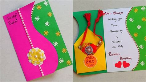Beautiful Handmade Rakhi Card How To Make Raksha Bandhan Card Youtube