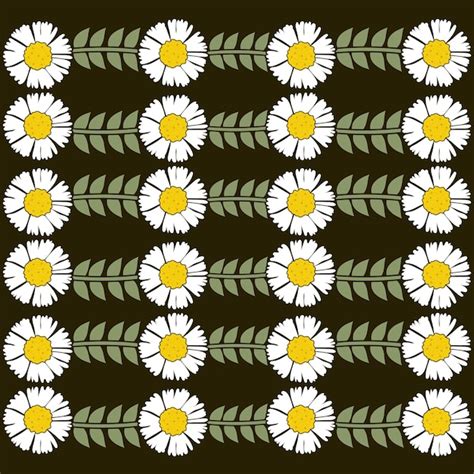 Premium Vector Seamless Pattern With Daisy Flower
