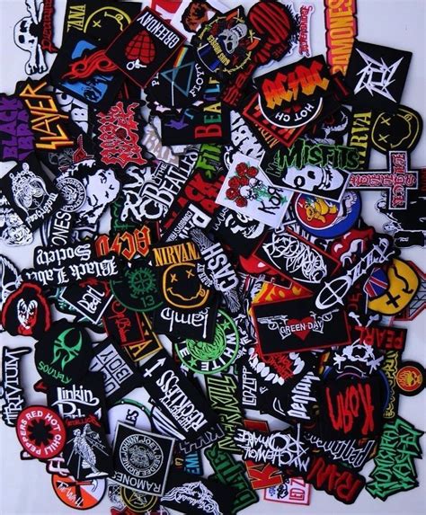 random lot of 20 rock band patches iron on music punk roll heavy metal sew crafts sewing