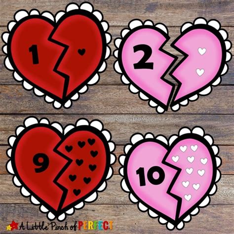 Freebie Hearts Number Cards 1 10 And Matching Montessori Bead Bars 1 10
