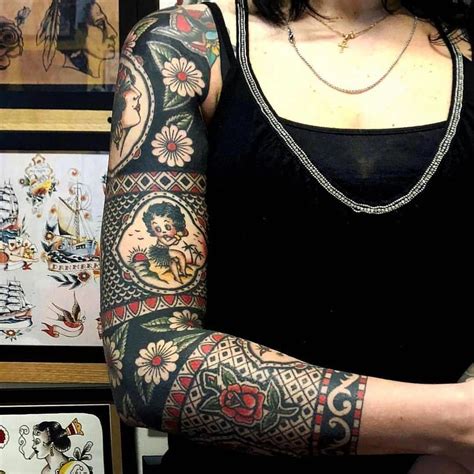 Full Black Sleeve Tattoo Meaning In 2020 Traditional