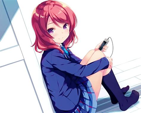 Nishikino Maki Red 2016 Music Red Hair Cute School Hair Girl