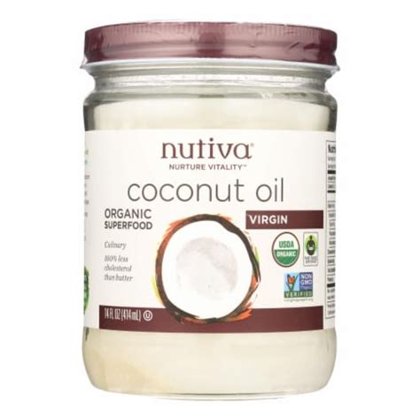 Nutiva Coconut Oil Organic Superfood Virgin Unrefined 14 Oz