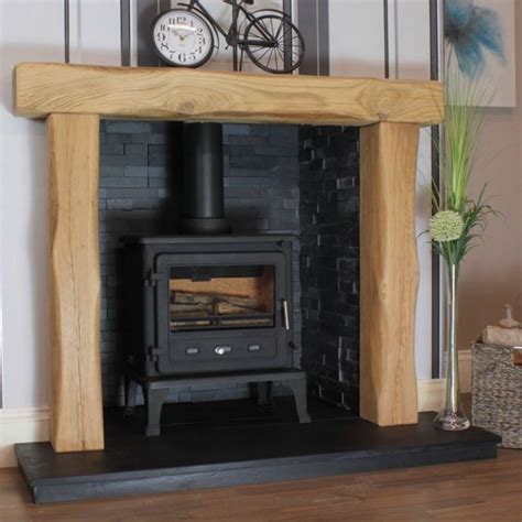 Waney Edge Canterbury Rustic Solid Oak Beam Fireplace In 2019 Oak