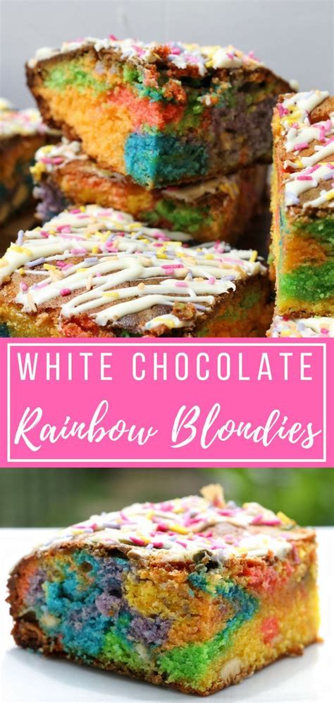Rainbow Blondie Recipe Transform These White Chocolate Blondies Into