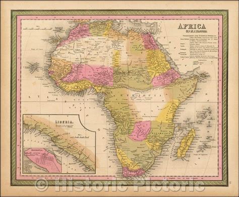 Historic Map Africa 1845 Henry Schenk Tanner V2 Africa Map