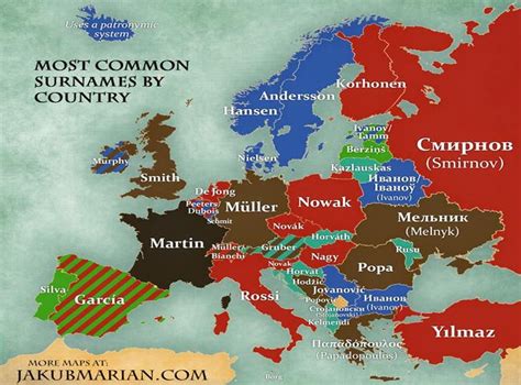 This Map Shows The Most Common Surnames In Every Country Gambaran
