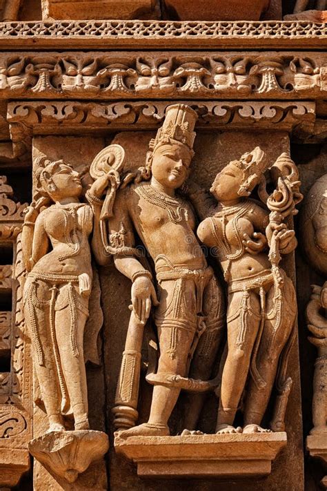 Esculturas Famosas De Los Templos De Khajuraho La India Imagen De